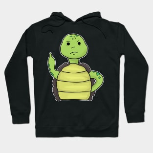 Grumpy Turtle Holding Middle finger funny gift Hoodie